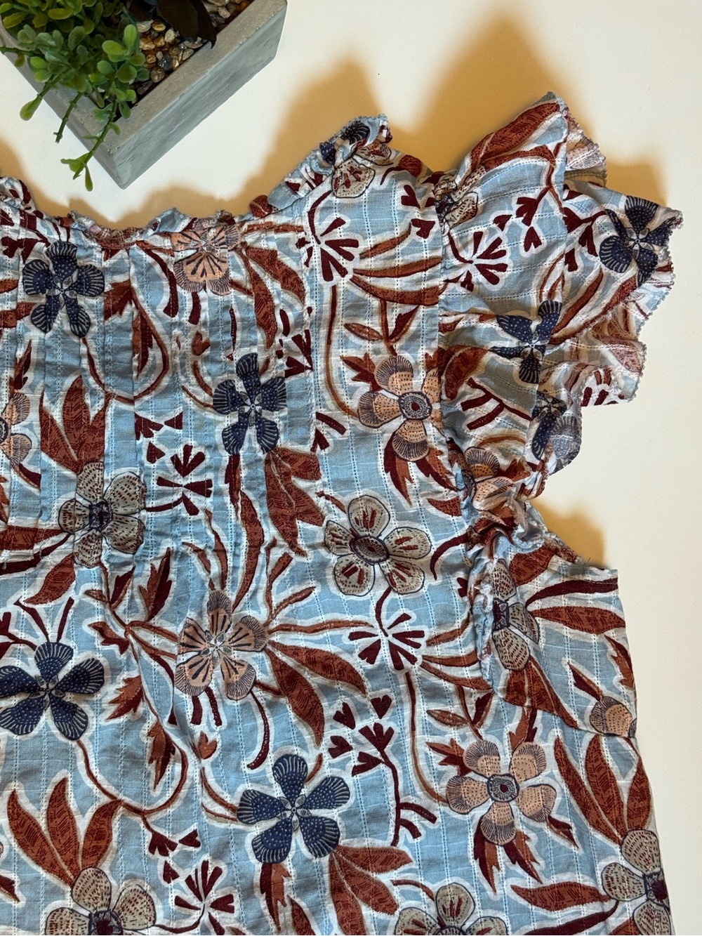 Sam Edelman Cotton Floral Ruffle Top - Picture 10 of 15